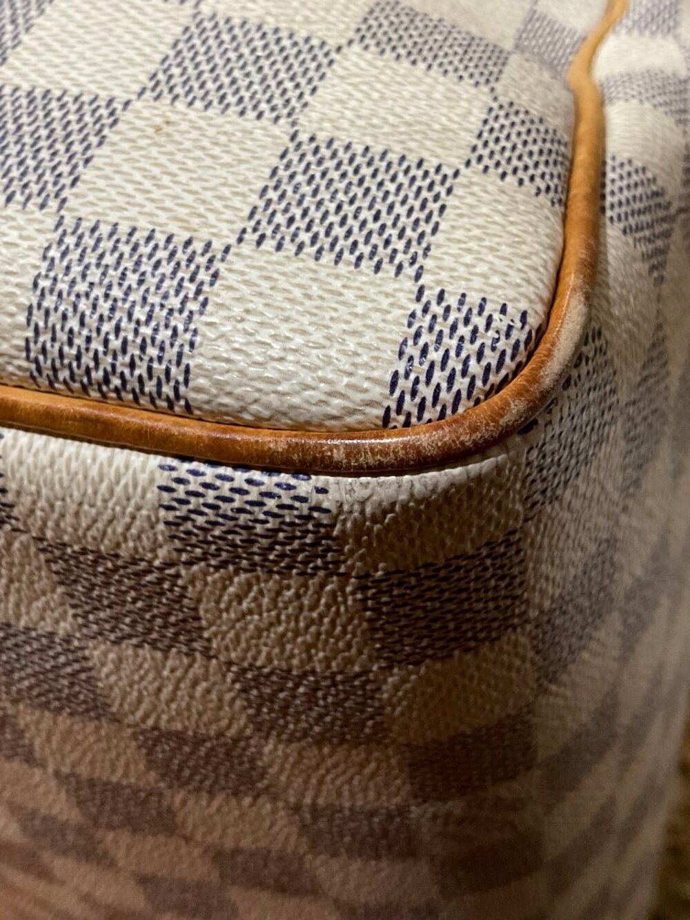 Louis Vuitton Speedy 30 Damier Azur White/Light Blue Checkered Satchel Handbag - Picture 13 of 16